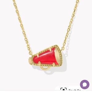 - Kendra Scott Gold and Red illusion cheer  Pendant Necklace new